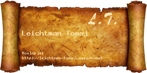 Leichtman Tomaj névjegykártya